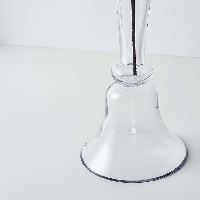 Efavormart Set of 2 | 24" Clear Reversible Clarinet Glass Trumpet Vase, Tall Glass Vases Wedding Event Home Decor