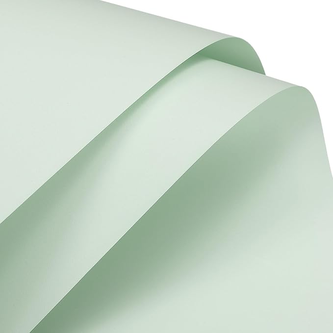 MECCANIXITY Pearlescent Film Flower Wrapping Paper 22.8x22.8 Inch Waterproof for DIY Crafts, Gift/Gift Box Packaging Smoky Green Pack of 10