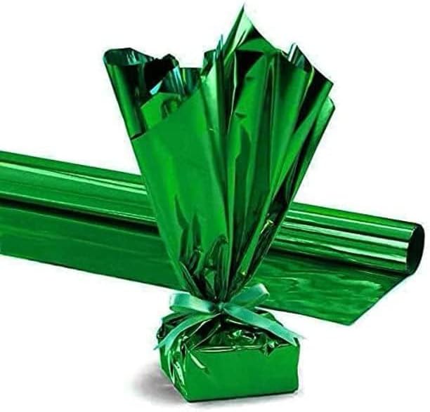 PMU Gift Wrap Mylar Roll Metallic Green 2-sided, 48 Inches X 50 Ft Roll 1.4 Mil Highly Reflective Mylar Film, Great for Gifts, Birthdays, Christmas, Baskets, Arts & Crafts