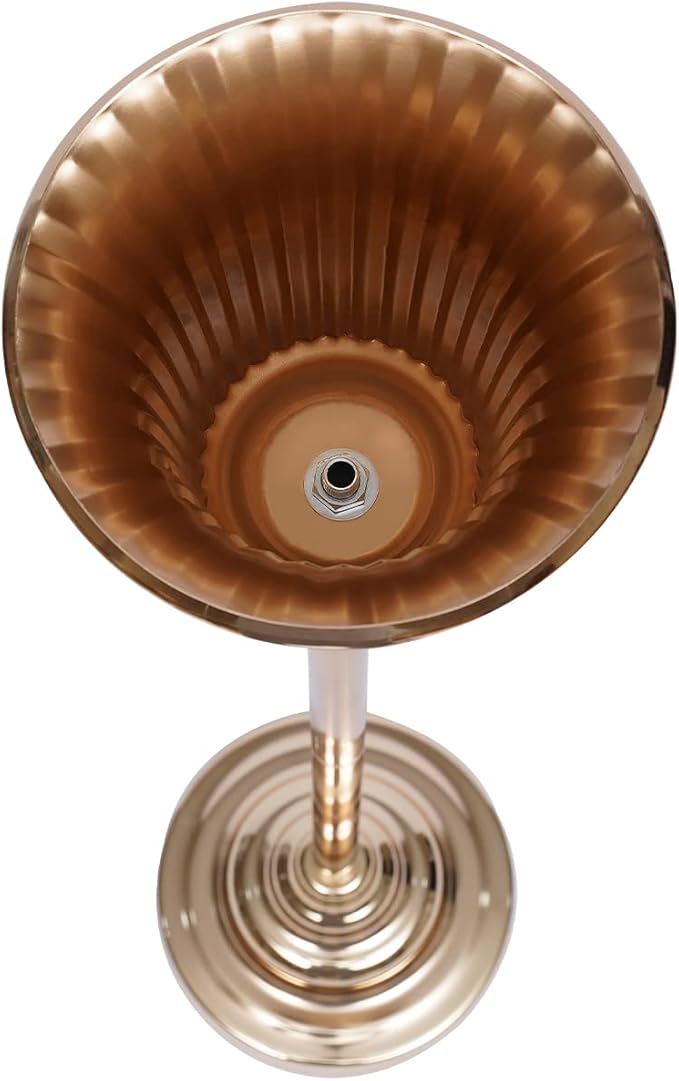 Trumpet Flower Stand, Versatile 10 Pcs Metal Wedding Vase with Counterweight Base Good Stability Light Compact and Easy Carry Electroplating Process Vintage Metal Trumpet Vase for Cafes Bars Hotels