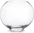 Enova Floral Unique Moon Bowl Glass Flowers Vases, H 6.50" W 3.5" L7.0 Clear Floral Container with Oval Eye Shape Opening for Desktop Decor (1 Piece)