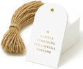 50 Heart Thank You Gift Tags with String Attached, Small Thank You for Celebrating with Us Gift Bag Tags for Presents and Personalized Party Favors - Baby Shower, Wedding, Bridal Shower, Birthday