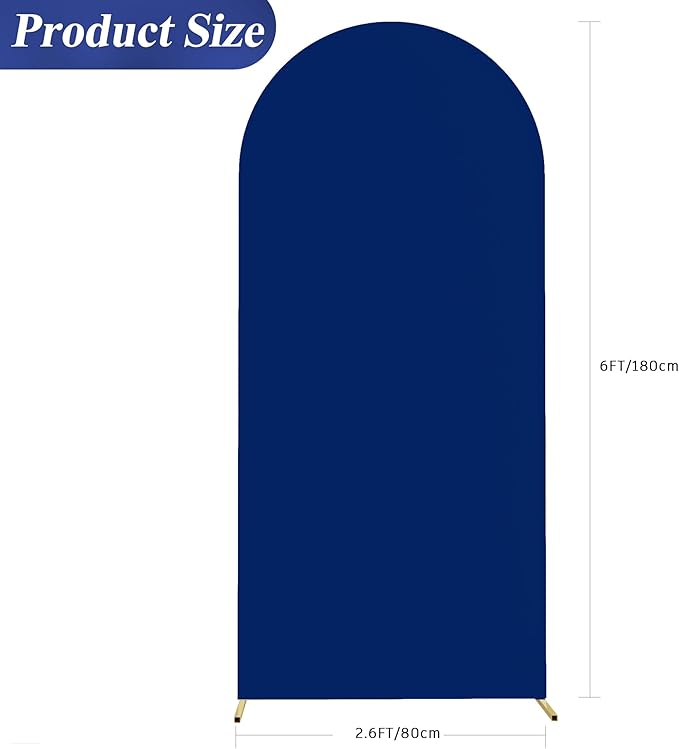 Wokceer 6FT Wedding Arch Cover Spandex Fitted Wedding Arch Stand Covers Round Top Chiara Arch Backdrop Cover for Birthday Party Ceremony Banquet Decoration Royal Blue