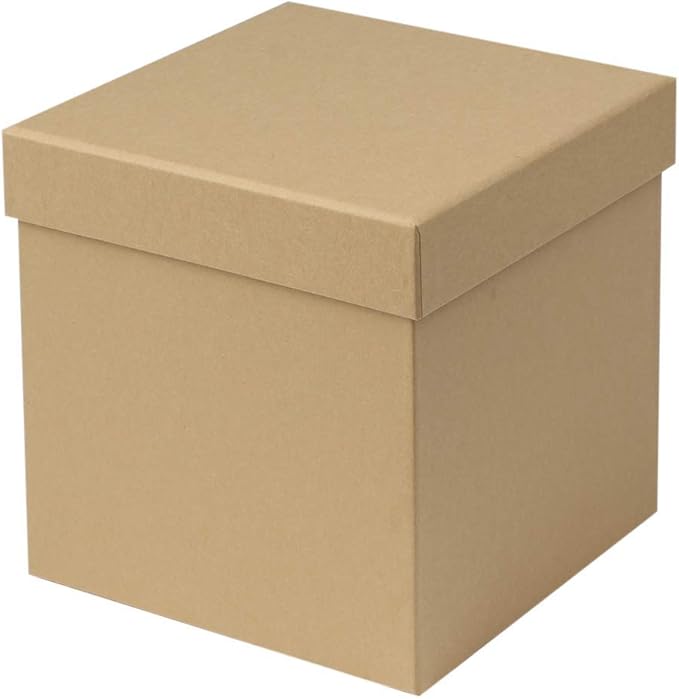 Briful Square Gift Boxes with Lids Set of 3 Brown Gift Box Assorted Sizes Nesting Gift Boxes for Presents Birthday Bridesmaid Wedding Valentines Christmas Party Favor Boxes