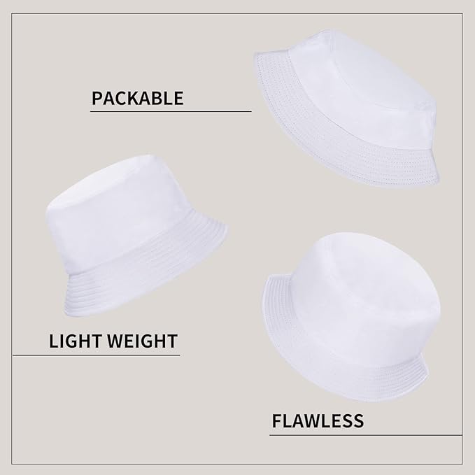 Rosoz 1 & 2 Pack Bucket Hat for Women Men Summer Travel Beach Sun Hat Outdoor Cap Unisex Bucket Hats