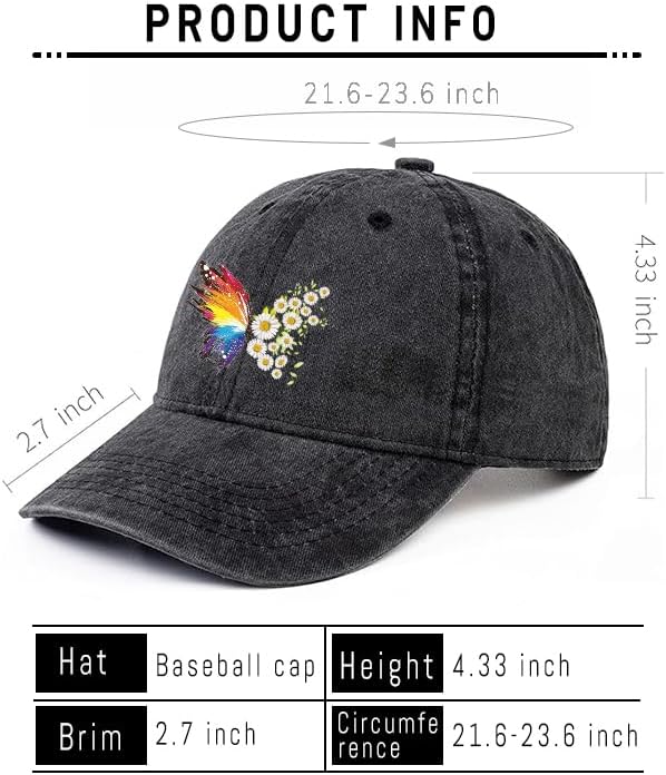 Negi Retro Baseball Cap Denim Hat for Women Female Washed Distressed Adjustable Dad Hats Unconstructed Cotton