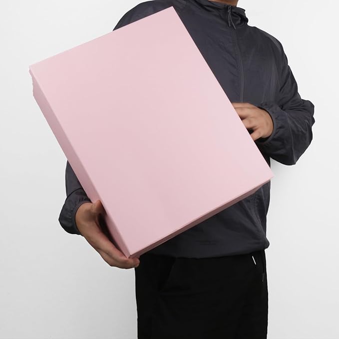 YINUOYOUJIA 3 Pack Large Pink Gift Box 16.5x13x5.5 inches,Pink Boxes with lids for Presents,Birthday,Valentine's Day,Mother's Day,Christmas,Anniversary.