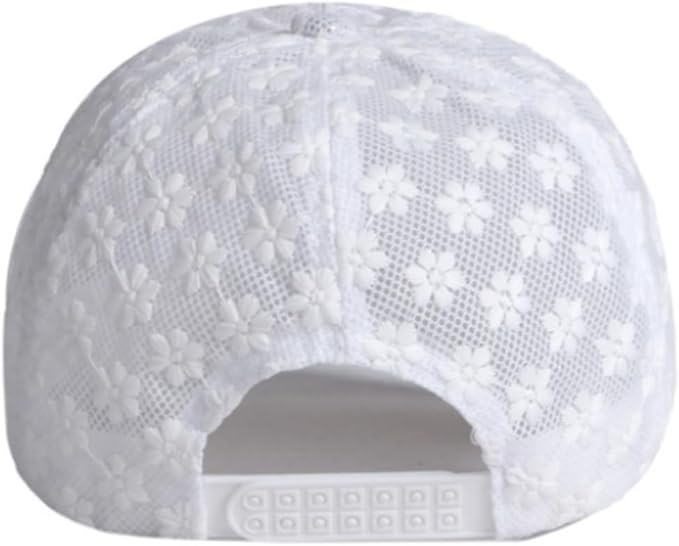 Women's Lace Flower Baseball Cap, Adjustable Hollow Design Summer Sun Hat, Breathable for Casual Outfits Daily Sun Protection