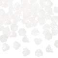 PATIKIL Glass Trumpet Flower Beads, 200 Pcs Gradient Flower Bead Charm for Jewelry Making DIY Craft, Bracelets, Earrings, Necklaces Decorations, White