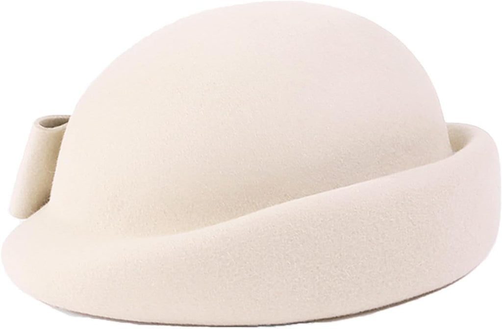 Women Wool Felt Ribbon French Fashion Vintage Millinery Beret Hats Top Cap Ladies Party Wedding Fedoras Chapeau
