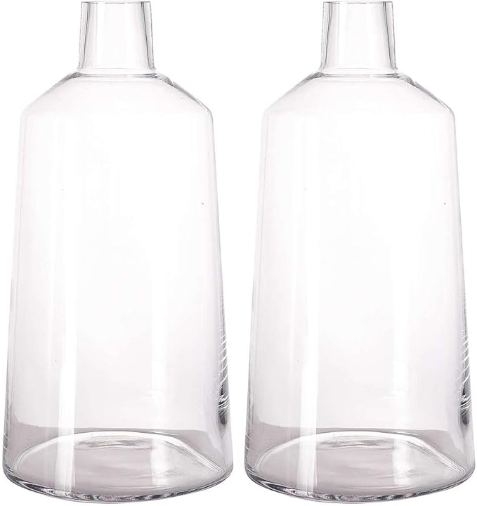 Efavormart 2 Pack 12" Tapered Neck Clear Glass Flower Vase Centerpieces
