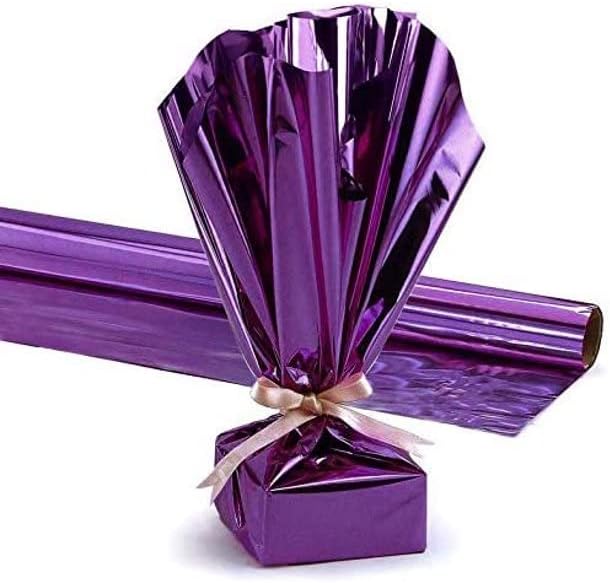 PMU Gift Wrap Mylar Roll Metallic Purple 2-sided, 48 Inches X 100 Ft Roll 1.4 Mil Highly Reflective Mylar Film, Great for Gifts, Birthdays, Christmas, Baskets, Arts & Crafts