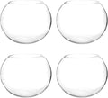 Craft And Party, Glass Bubble Vase, 6" Height x 8" Width, Set of 4 Glass Fish Bowl Vase, Bubble Bowl vase for Terrarium, Flower Vase Centerpiece
