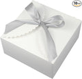 WEWILUCK Large White Gift Box, 10 Pack Decorative Gift Boxes with Ribbons for Presents Bulk(8x8x4 Inches)