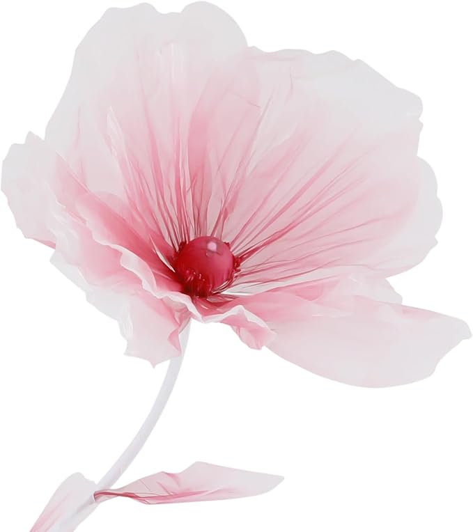 67inch Large Paper Artificial Flowers, Crepe Paper Pink Giant Paper Flowers, 3D Floral Decor for Garden, Photography Props, Wedding, Art Gallery(Pink)
