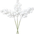 Red Berries Picks Clearance, 14 Pack Artificial Berry Stems for Christmas Tree Decorations, Crafts, Holiday and Home Decor, 7.9 Inches (White)