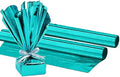 PMU (2 Gift Wrap Mylar Roll Metallic Turquoise 2-sided, 24 Inches X 25 Ft Roll 1.4 Mil Highly Reflective Mylar Film, Great for Gifts, Birthdays, Christmas, Baskets, Arts & Crafts