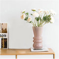 10-inch Tall Glass vase, a Simple and Sturdy Flower Container, Perfect for Dining Tables, Living Room and Table Placement (Pink)