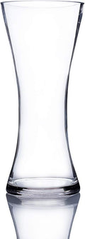 WGV Unique Bouquet Vase, 5" W, 12" H, Clear Glass Tall Floral with Flared Oval Opening, Centerpiece, Home Wedding Event Decor, 1 Piece (VCK0912)