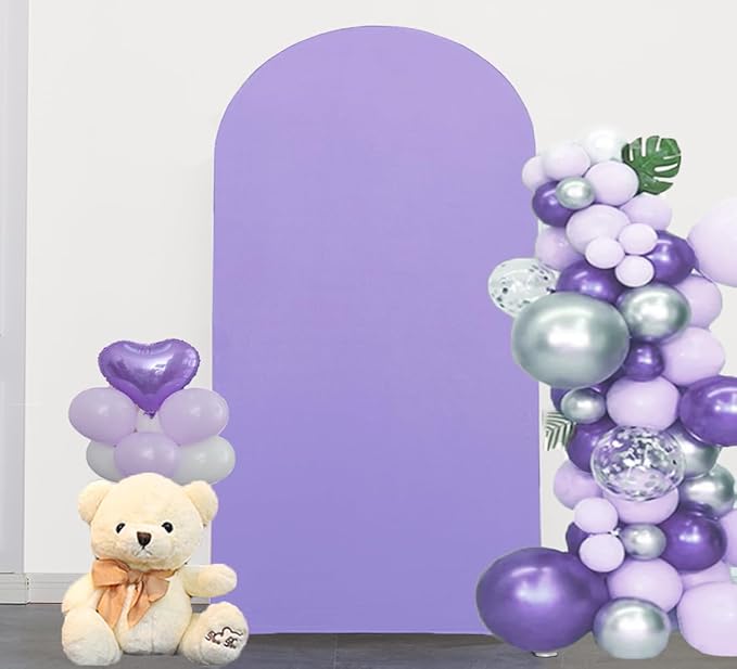 Two-Sided Lavender 7.2 FT Wedding Arch Cover, Lavender Spandex Arch Backdrop Cover for Party, 7.2 FT Arch Cover, Chiara Backdrop for Wedding Birthday Party Decor