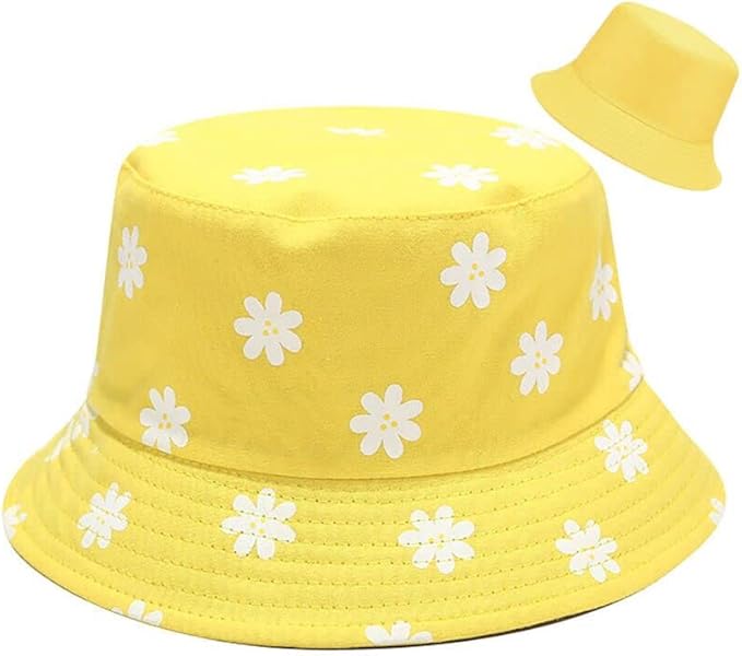 XYIYI Cute Bucket Hat Beach Fisherman Hats for Women, Reversible Double-Side-Wear