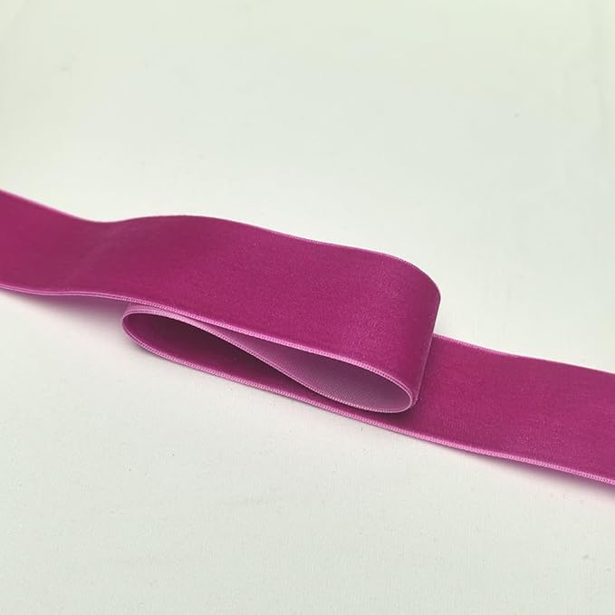 Chenkou Craft Hot Pink 25 Yards/roll 1 1/2" Velvet Ribbon Total 30 Colors Assorted Lots Bulk (Fuschia, 1 1/2"(40mm))