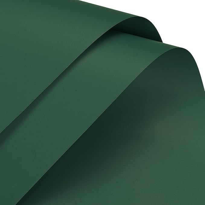 MECCANIXITY 10 Pcs Flower Wrapping Paper 22.8x22.8 Inch Waterproof Florists Wrapping Paper for Florist Bouquet Supplies, DIY Crafts, Gift/Gift Box Packaging Dark Green