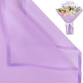 NESCCI 20 Sheet Flower Wrapping Paper - Waterproof Floral Bouquet Wrapping Paper, Florist Supplies Packaging Paper for Wedding Birthday Gift DIY (Translucent Lilac Purple)