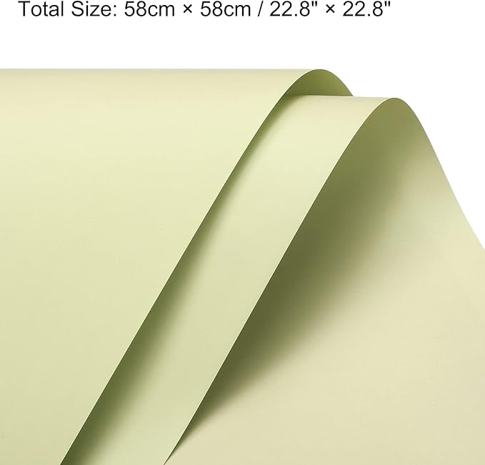 MECCANIXITY 20 Pcs Flower Wrapping Paper 22.8x22.8 Inch Waterproof Florists Wrapping Paper for Florist Bouquet Supplies, DIY Crafts, Gift/Gift Box Packaging Milk Green