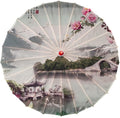 Parasol Chinese Style Classical Oil Paper Umbrella Rainproof Umbrella, Parasol Pendent Floral Mulitcolor Paper and Bamboo Painted Paper Parasol