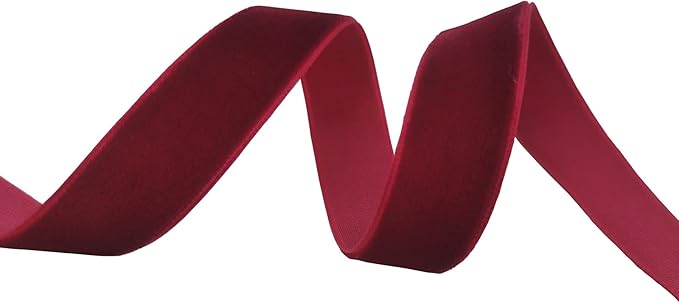 Hot Red Velvet Ribbon Single Faced,5/8 Inch X 25Yards Spool