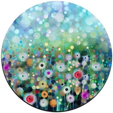 Watercolor FlowersRound Coaster Set - Made of Recycled Rubber - Set of 4
