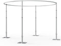 EMART Backdrop Stand Heavy Duty 10x10Ft, Round Pipe and Drape Photo Background Support Kit, Adjustable Metal Frame with Flat Base for Photography Wedding Birthday Party Decorations