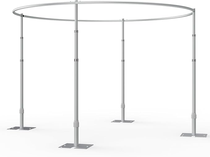EMART Backdrop Stand Heavy Duty 10x10Ft, Round Pipe and Drape Photo Background Support Kit, Adjustable Metal Frame with Flat Base for Photography Wedding Birthday Party Decorations