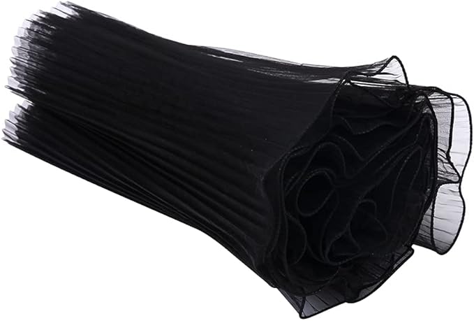 Black Korean Fresh Flower Wrapping Mesh Paper Bouquet Floral Packaging Paper Wrinkled Wavy Net Yarn Valentine's Day Flower Shop Supplies Wedding Birthday Decoration 11 X 162 inches/bag (black)