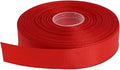 Solid Grosgrain Ribbon 25 Yard Each Roll 100% Polyester Woven Edge (1", Red)