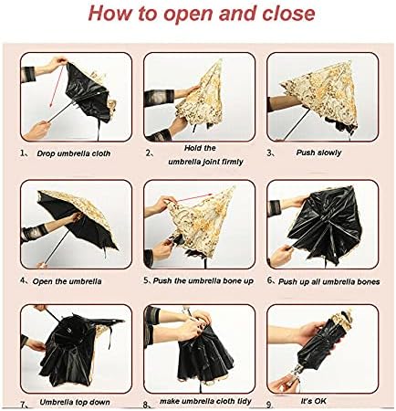 LCY Embroidered Lace Double-deck Anti-UV Parasol Sun/Rain/Snow Folding Umbrella