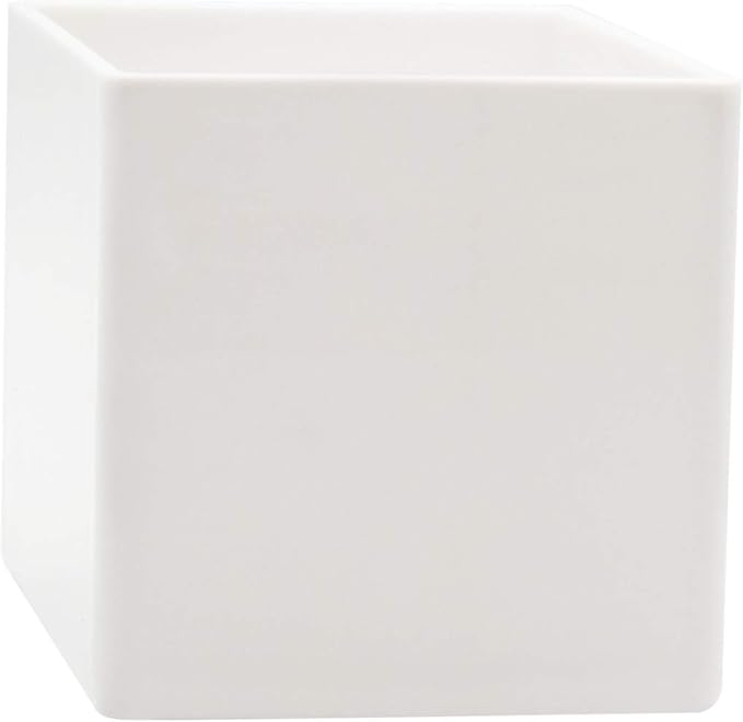 Royal Imports Flower Acrylic Vases Cubes - Decorative Centerpiece for Home or Wedding - Non Breakable Plastic, 5" - White