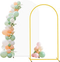 FUHSY 7.2FT Arch Backdrop Stand and Cover Set Balloon Metal Arch Stand with White Arched Backdrop Cover Wedding Arches Backdrops Stand Cover for Birthday Party Baby Shower Decor Indoor Outdoor