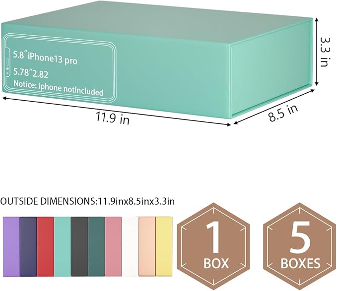 Gift Boxes 11.9" x 8.5" x 3.3" with Magnetic Closure Lid Boex for Presents,Bridesmaid Gifts Box,Cute Box,Birthday Boxs,Luxury for Gift Packaging, Magnetic Gifts Boxe for Wrapping