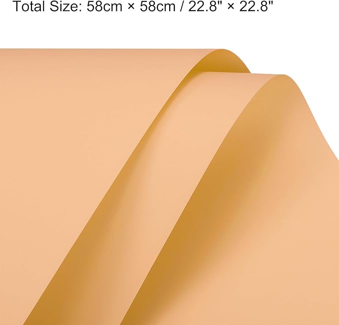 MECCANIXITY Pearlescent Film Flower Wrapping Paper 22.8x22.8 Inch Waterproof for DIY Crafts, Gift/Gift Box Packaging Cream Orange Pack of 20