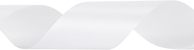 LIUYAXI 1-1/2 Inches 50 Yards White Satin Ribbon, Solid Fabric Ribbon Roll for Flower Bouquets, Gift Wrapping, Wedding, Handmade Crafts
