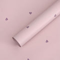 20 Sheets Solid Color Love Heart Flower Wrapping Paper,Waterproof Florist Bouquet Paper,DIY Crafts,22.8x22.8 inch (Pink Purple)