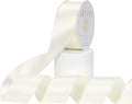Ivory Satin Ribbon, Double Faced 1-1/2 Inch X 25 Yards Ivory Ribbon, Premium Satin Ribbon for Gift Wrapping, Crafts, Hair Bow Making, Sewing, Flower Bouquet, Wedding Party Decor