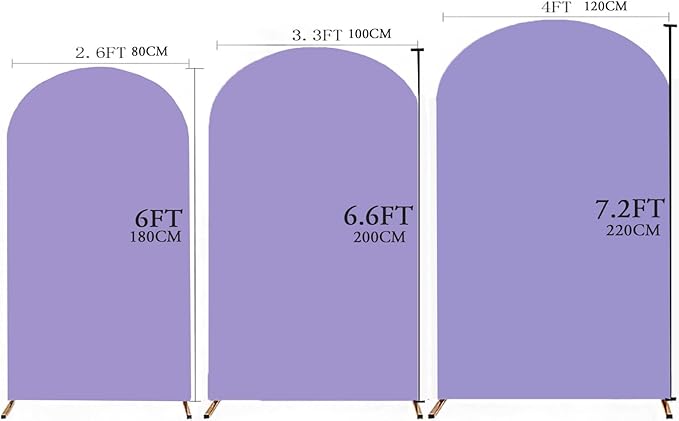 6.6 FT Double-Sided Lavender Spandex Arch Backdrop, Wedding Arch Cover for Bridal Shower Birthday Party Decor
