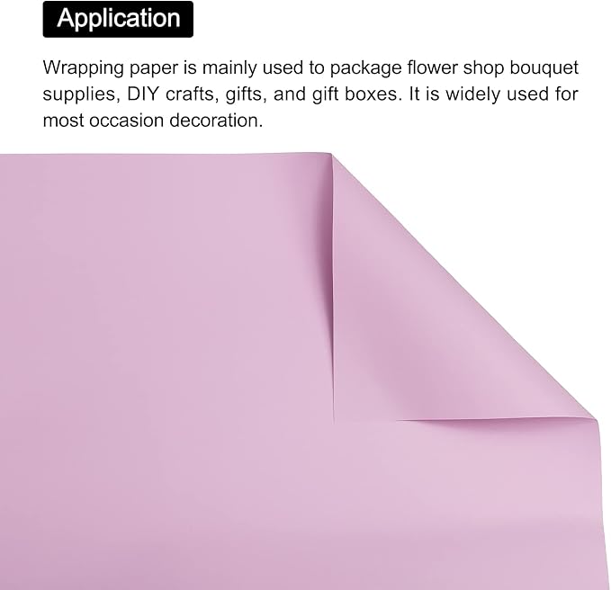 MECCANIXITY 10 Pcs Flower Wrapping Paper 22.8x22.8 Inch Waterproof Florists Wrapping Paper for Florist Bouquet Supplies, DIY Crafts, Gift/Gift Box Packaging Purple