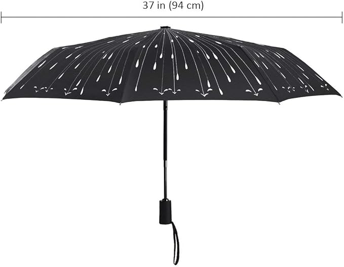 YumSur Compact Travel Umbrella - Windproof, Reinforced Canopy, Tested in 60mph Winds, Strong Reinforced Windproof Umbrella, One Touch Auto Open/Close for Men & Women