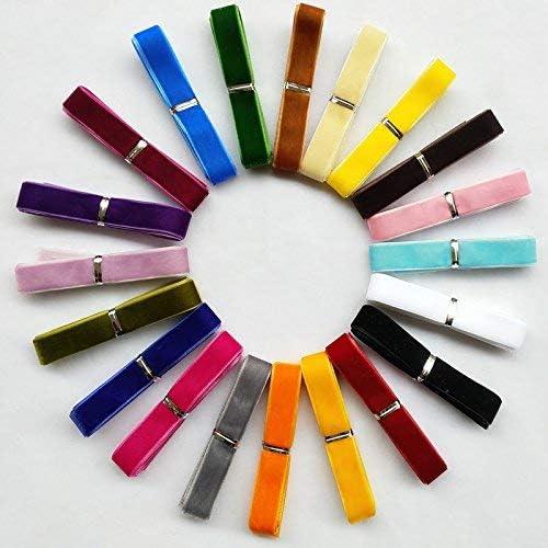 Chenkou Craft 30 Yards 5/8" Velvet Ribbon Total 30 Colors Assorted Lots Bulk (Multicolored, 5/8"(15mm))