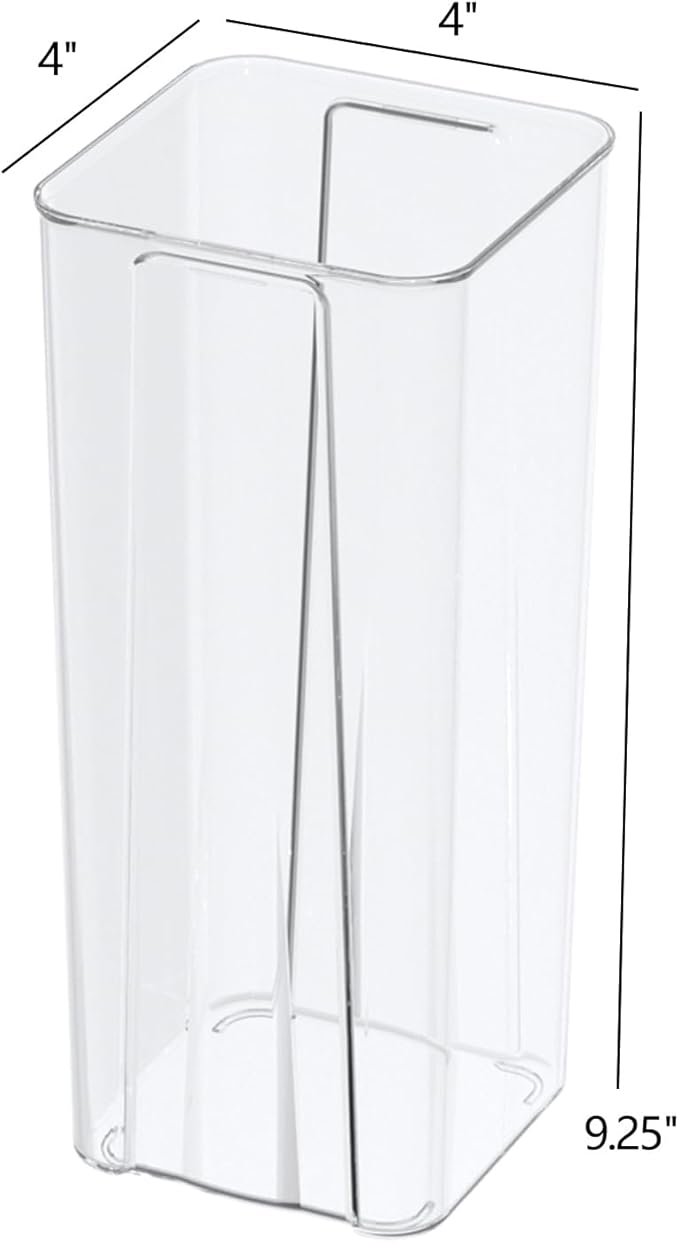 6-Pack Clear Acrylic Flower Vase for Centerpieces, Tall Square Decorative Plastic Flower Vase
