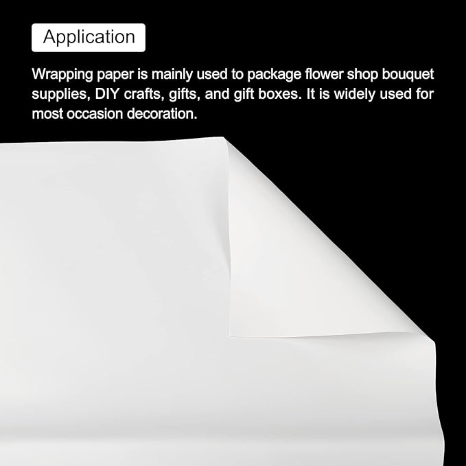 MECCANIXITY 10 Pcs Flower Wrapping Paper 22.8x22.8 Inch Waterproof Florists Wrapping Paper for Florist Bouquet Supplies, DIY Crafts, Gift/Gift Box Packaging White